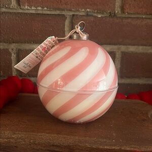 Pink and White Swirl Candle Ornament